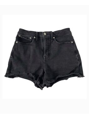 Madewell High-Rise Denim Shorts Black Size 26 K6156 Raw Hem
